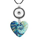 10 styles love resin Pretty pattern Painted Love shape Metal Pendant  20MM Snaps button jewelry wholesale