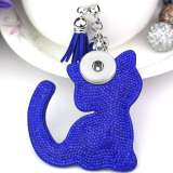 20MM Snaps button jewelry wholesale Korean velvet inlaid diamond cute cat tassel key chain