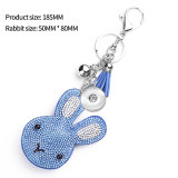 20MM Snaps button jewelry wholesale Bag pendant Korean velvet hot diamond cartoon rabbit head key chain
