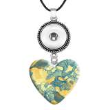 10 styles love resin Flower Painted Love shape Metal Pendant  20MM Snaps button jewelry wholesale