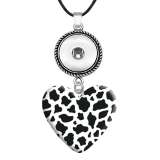 10 styles love resin Leopard print pattern Painted Love shape Metal Pendant  20MM Snaps button jewelry wholesale
