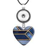 10 styles love resin Blue cell pattern Painted Love shape Metal Pendant  20MM Snaps button jewelry wholesale