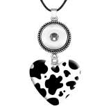 10 styles love resin Leopard print Painted Love shape Metal Pendant  20MM Snaps button jewelry wholesale