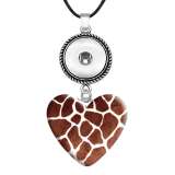 10 styles love resin Leopard print Painted Love shape Metal Pendant  20MM Snaps button jewelry wholesale