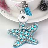 20MM Snaps button jewelry wholesale Glass diamond starfish bag car key chain
