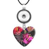 10 styles love resin Butterfly Flower Painted Love shape Metal Pendant  20MM Snaps button jewelry wholesale