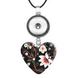 10 styles love resin Butterfly Flower Painted Love shape Metal Pendant  20MM Snaps button jewelry wholesale