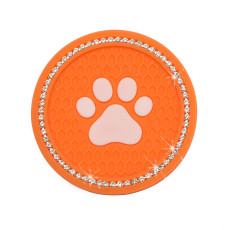 New car coaster diamond-studded PVC bear paw car universal water coaster car non-slip insulation water coaster