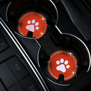 New car coaster diamond-studded PVC bear paw car universal water coaster car non-slip insulation water coaster