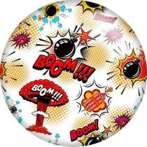 20MM boom OH words pattern  Print  glass snaps buttons