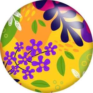 20MM color  Flower Print  glass snaps buttons