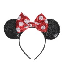 Sequin butterfly hair band red polka dot minnie mouse head band amusement park hair accessories