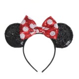 Sequin butterfly hair band red polka dot minnie mouse head band amusement park hair accessories