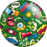 20MM boom OH words pattern  Print  glass snaps buttons