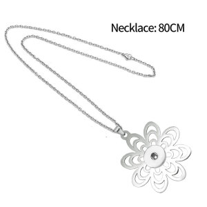Stainless steel love Pineapple flower Necklace Pendant 20MM Snaps button jewelry wholesale