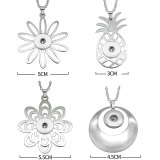 Stainless steel love Pineapple flower Necklace Pendant 20MM Snaps button jewelry wholesale