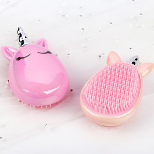 Unicorn comb Children's cartoon comb Colorful electroplating comb Hair washing and massage comb