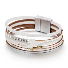 Love bracelet multi-layer leather woven magnetic clasp bracelet