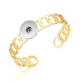 Stainless steel Adjustable opening Bracelet 20MM Snaps button jewelry wholesale