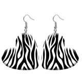 10 styles love resin Cartoon Leopard print pattern stainless steel Painted Heart earrings