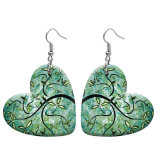 10 styles love resin Cartoon Flower pattern stainless steel Painted Heart earrings