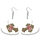 10 styles love resin Cross Faith pattern stainless steel Painted Heart earrings