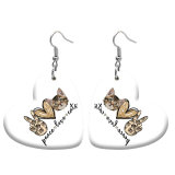 10 styles love resin Peace loves cats Nurse Faith stainless steel Painted Heart earrings