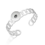 Stainless steel Adjustable opening Bracelet 20MM Snaps button jewelry wholesale