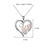 Mother's Day heart-shaped mom double love mother necklace with diamond letters pendant necklace
