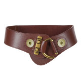 Versatile windbreaker shirt long skirt cowhide waist wide belt 18MM Snaps button jewelry wholesale