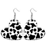 10 styles love resin Leopard print  stainless steel Painted Heart earrings
