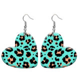10 styles love resin Leopard print pattern stainless steel Painted Heart earrings