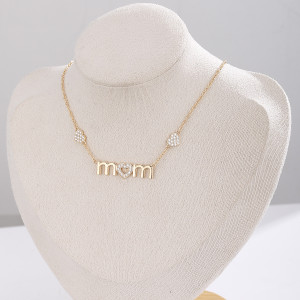Mother's Day Copper Zircon Love Letter Pendant Necklace