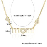 Mother's Day Copper Zircon Love Letter Pendant Necklace