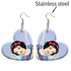 10 styles love resin Disney Princess stainless steel Painted Heart earrings