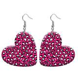 10 styles love resin Leopard print  stainless steel Painted Heart earrings