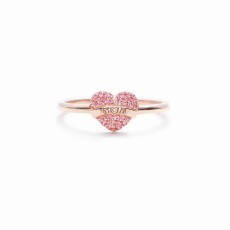 Mother's Day Love Opening Adjustable Ring Pink Zircon Fashion Simple Ring