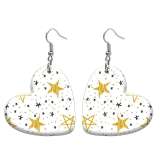 10 styles love resin Cartoon pattern stainless steel Painted Heart earrings