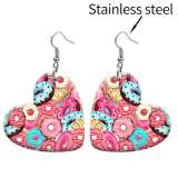 10 styles love resin skull Candy pumpkin stainless steel Painted Heart earrings