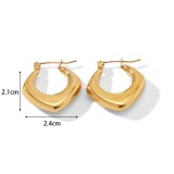 Geometric advanced light luxury stainless steel hollow earrings