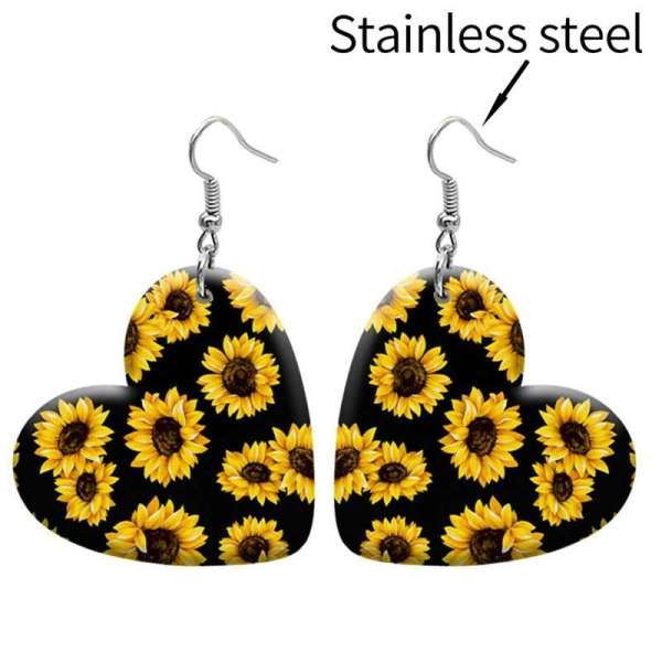 10 styles love resin Flower cactus stainless steel Painted Heart earrings