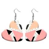 10 styles love resin Cartoon pattern stainless steel Painted Heart earrings