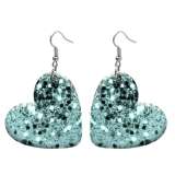 10 styles love resin Colorful pattern stainless steel Painted Heart earrings