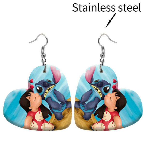 10 styles love resin Disney Princess stainless steel Painted Heart earrings