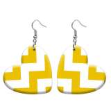10 styles love resin Yellow pattern stainless steel Painted Heart earrings