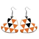 10 styles love resin Pretty Orange pattern stainless steel Painted Heart earrings