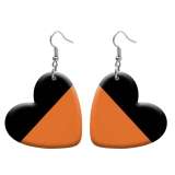 10 styles love resin Pretty Orange pattern stainless steel Painted Heart earrings