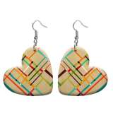 10 styles love resin Colorful Pretty pattern stainless steel Painted Heart earrings