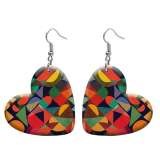 10 styles love resin Pretty pattern stainless steel Painted Heart earrings