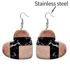 10 styles love resin Pink pattern stainless steel Painted Heart earrings